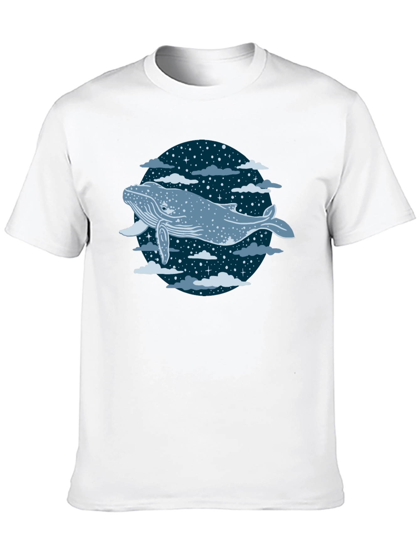 Whale in the Night Sky Graphic Tee - Black