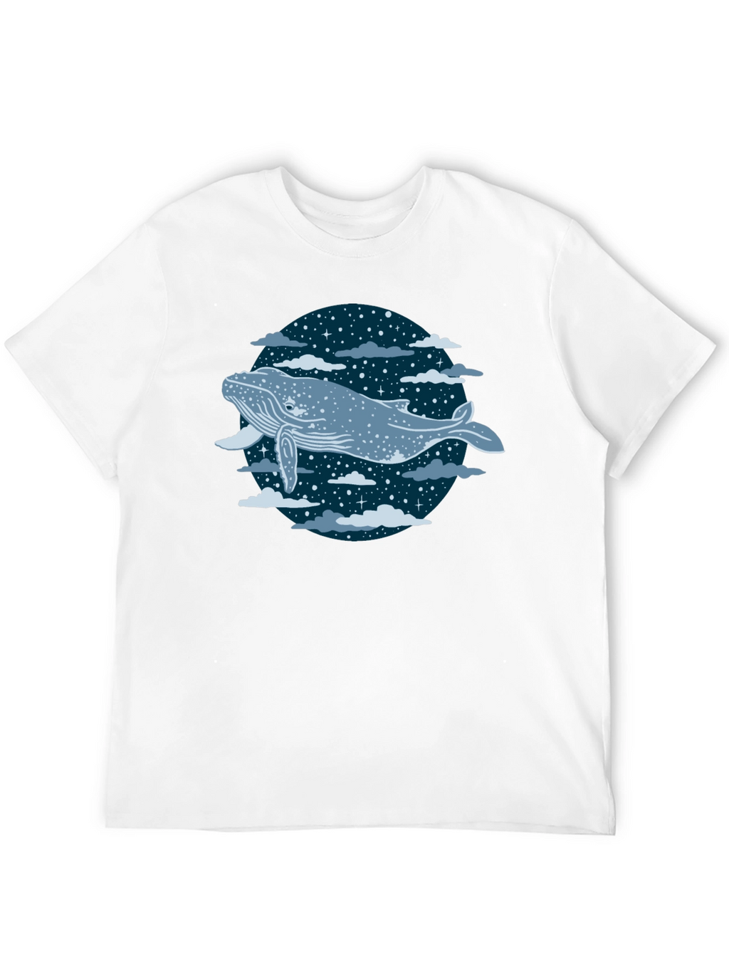 Whale in the Night Sky Graphic Tee - Black