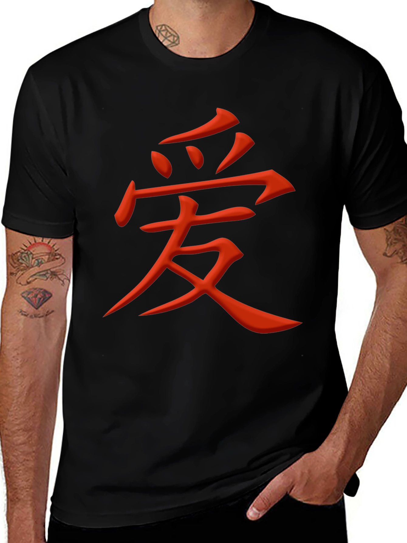 Love Kanji Graphic Tee - Black