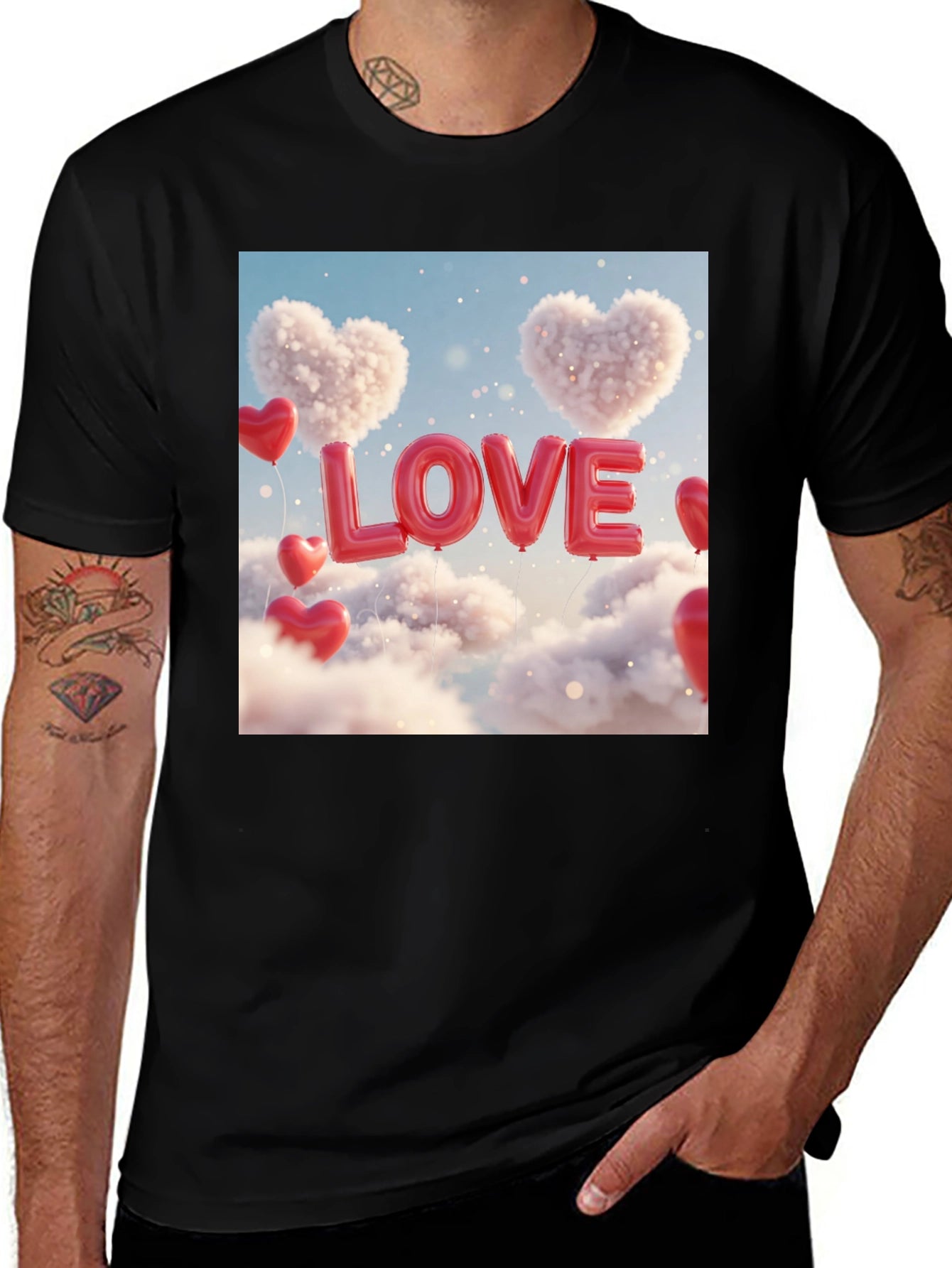 Love Balloons Graphic Tee - Valentines Day