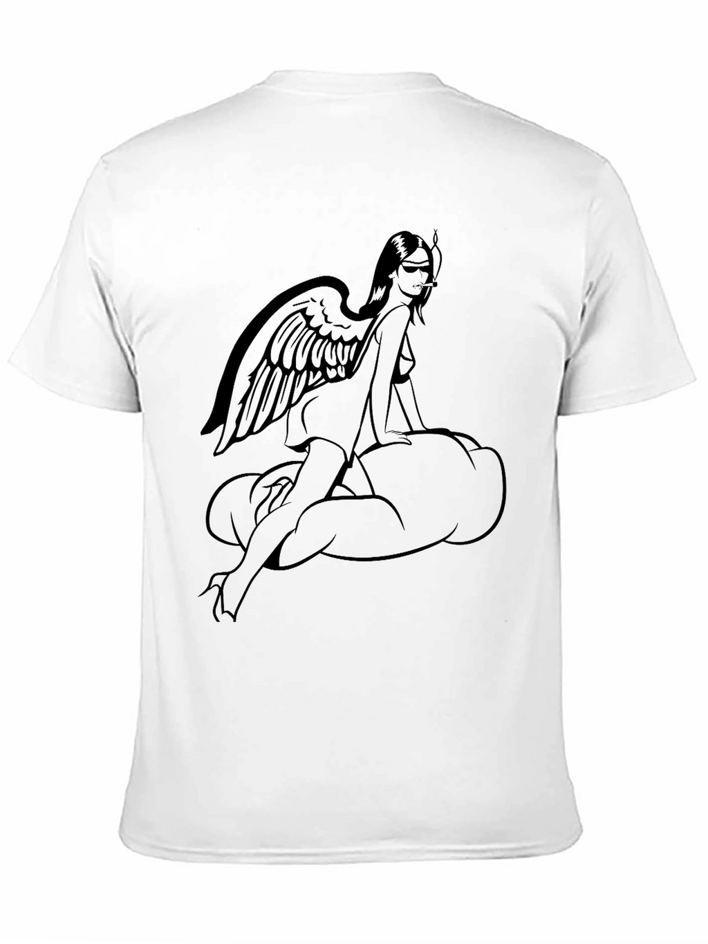 Angel Wing Woman Graphic T-Shirt - Black
