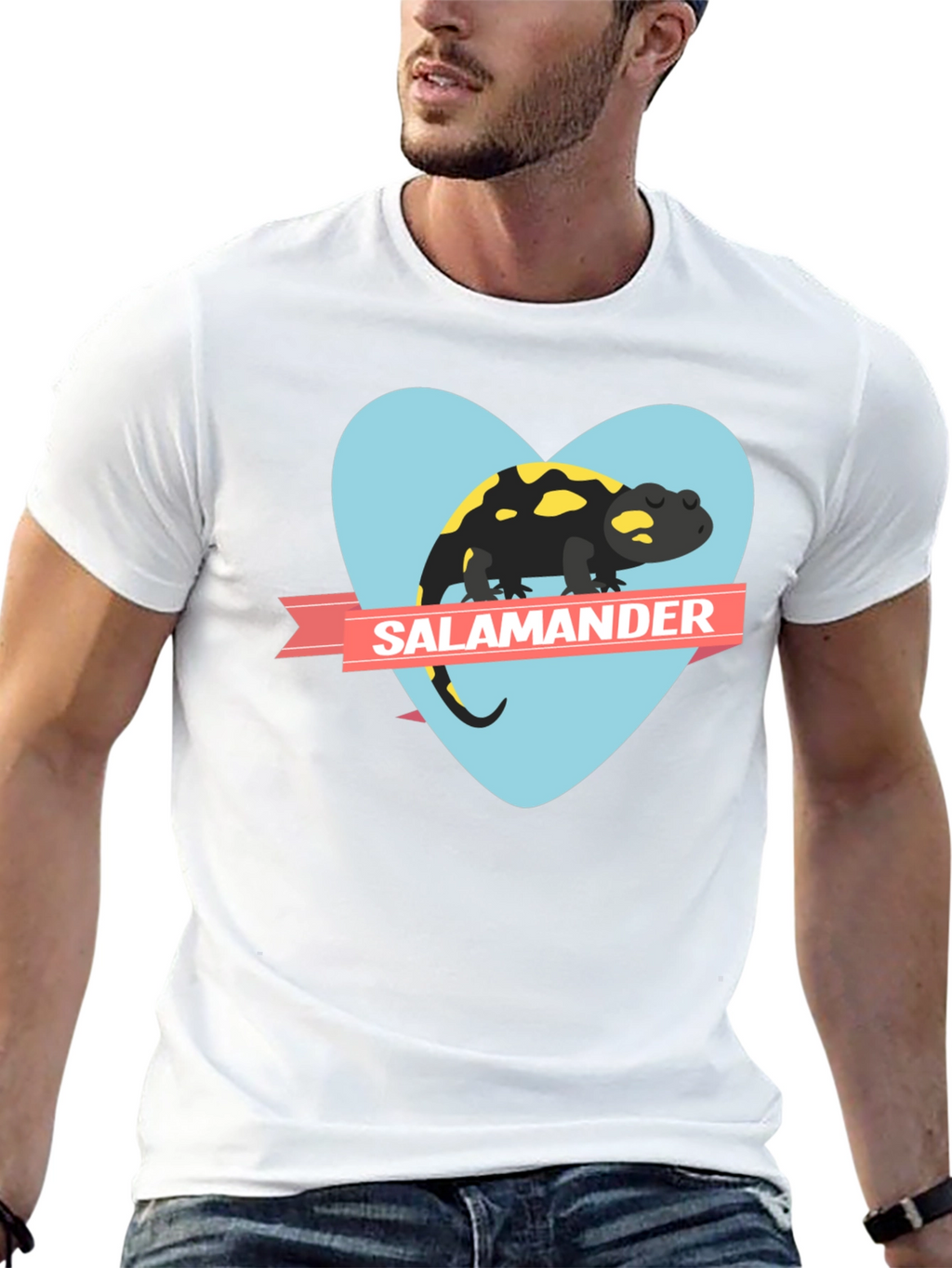 Salamander Heart Graphic Black T-Shirt