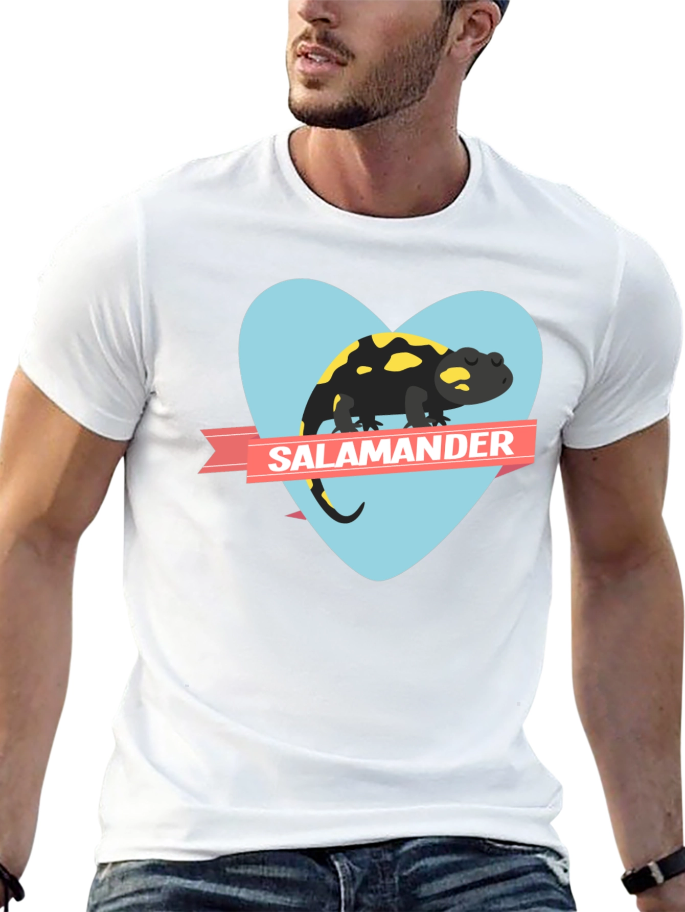 Salamander Heart Graphic Black T-Shirt