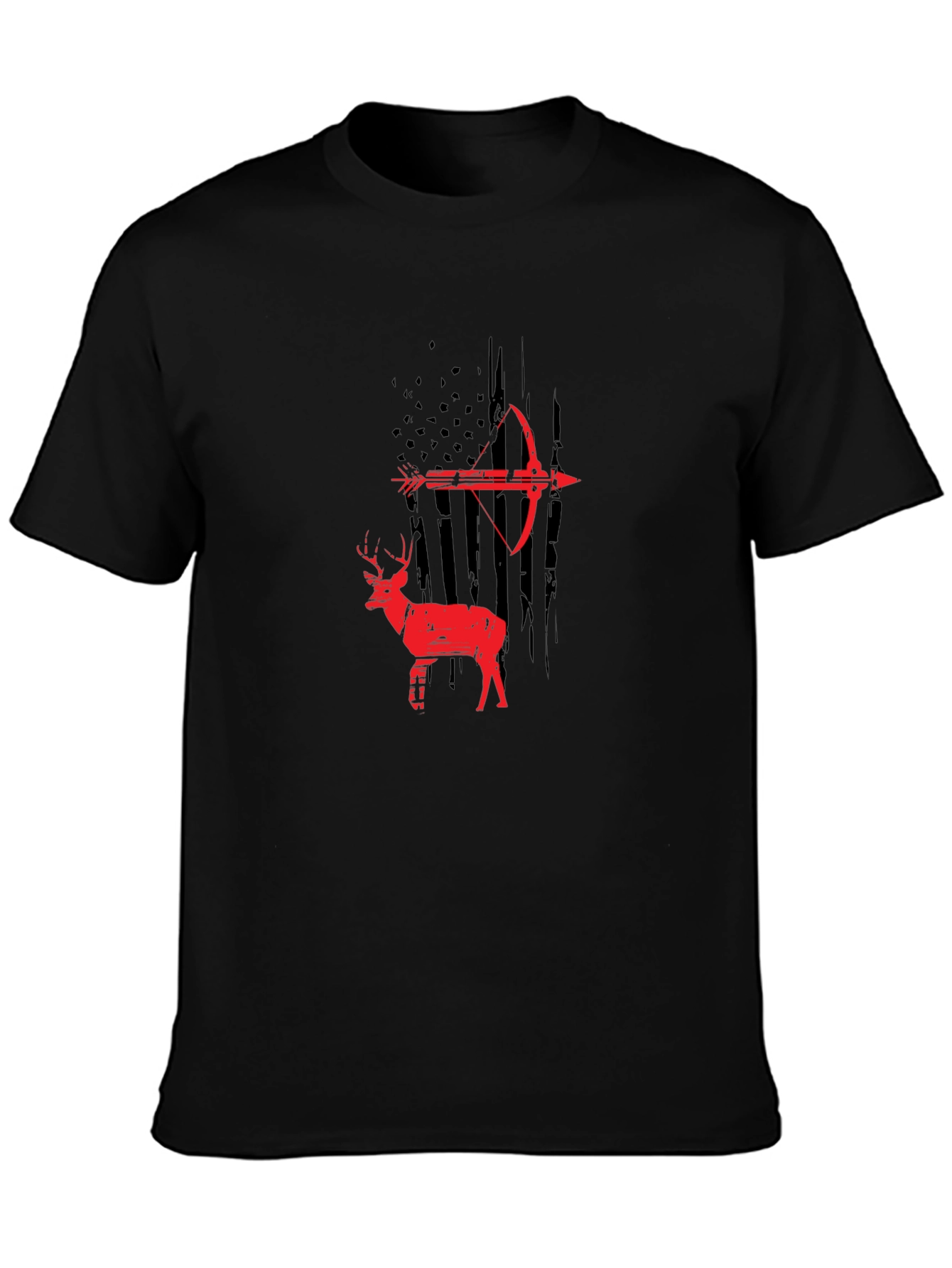Archery Deer Graphic Tee - Black
