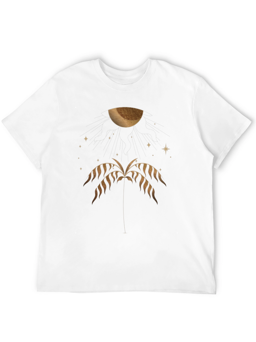 Mens Black Graphic Tee - Palm & Moon Design