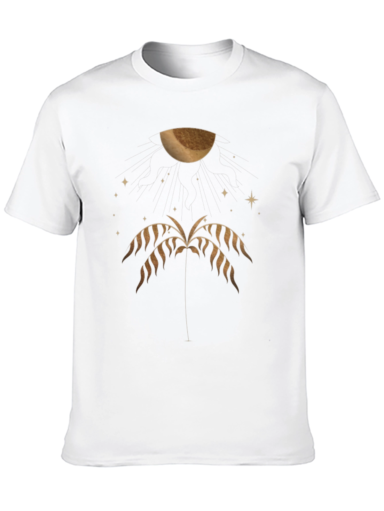 Mens Black Graphic Tee - Palm & Moon Design
