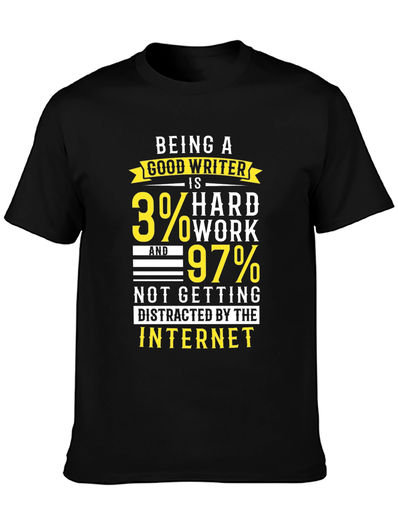 Writer Humor T-Shirt - Hard Work Internet Distraction Tee