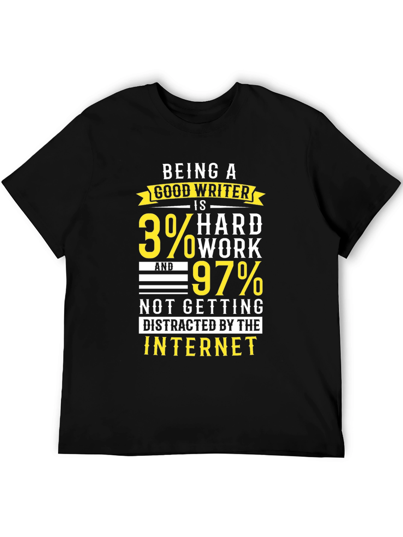 Writer Humor T-Shirt - Hard Work Internet Distraction Tee