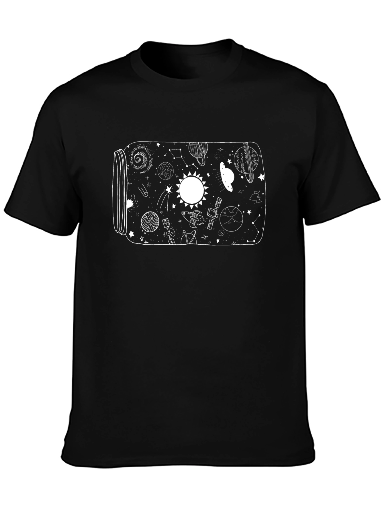 Space Jar Black T-Shirt - Universe Graphic Tee