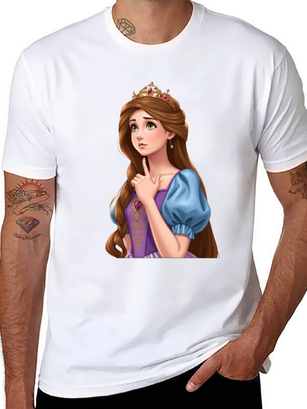 Princess Rapunzel Graphic Black T-Shirt