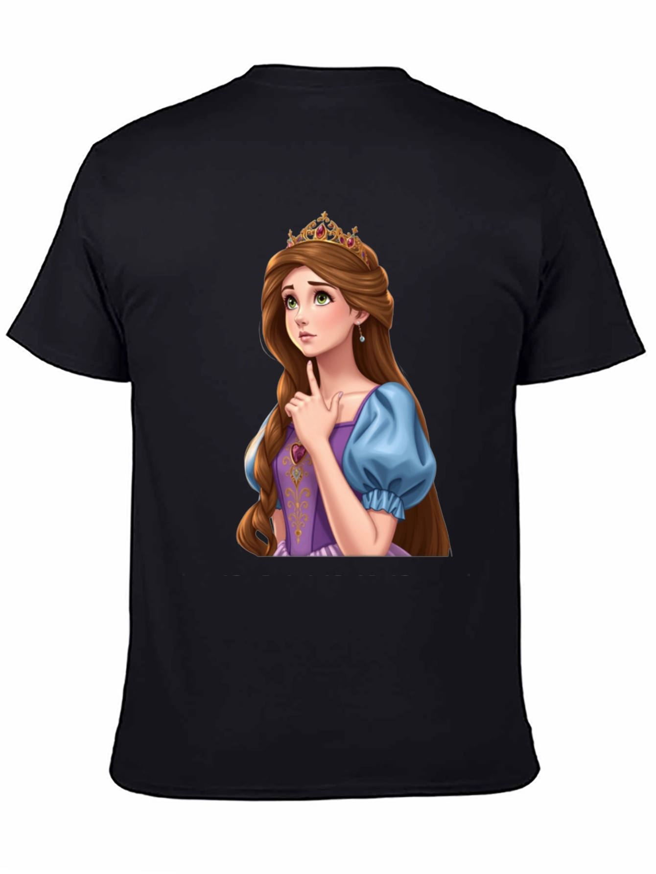 Princess Rapunzel Graphic Black T-Shirt