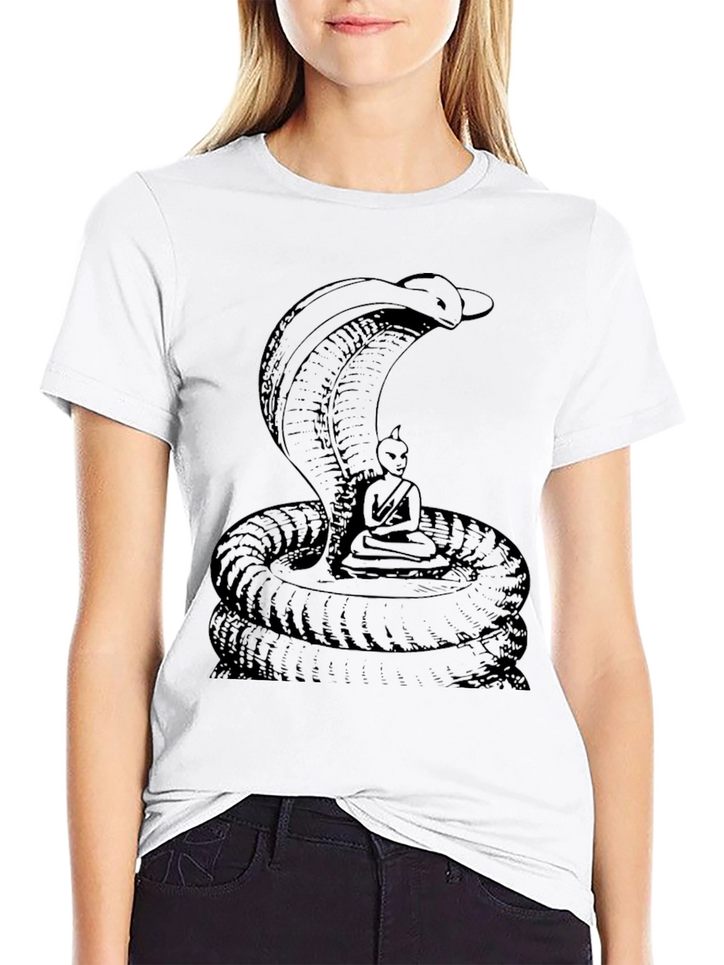 Cobra & Buddha Graphic Tee - Cool Black Shirt