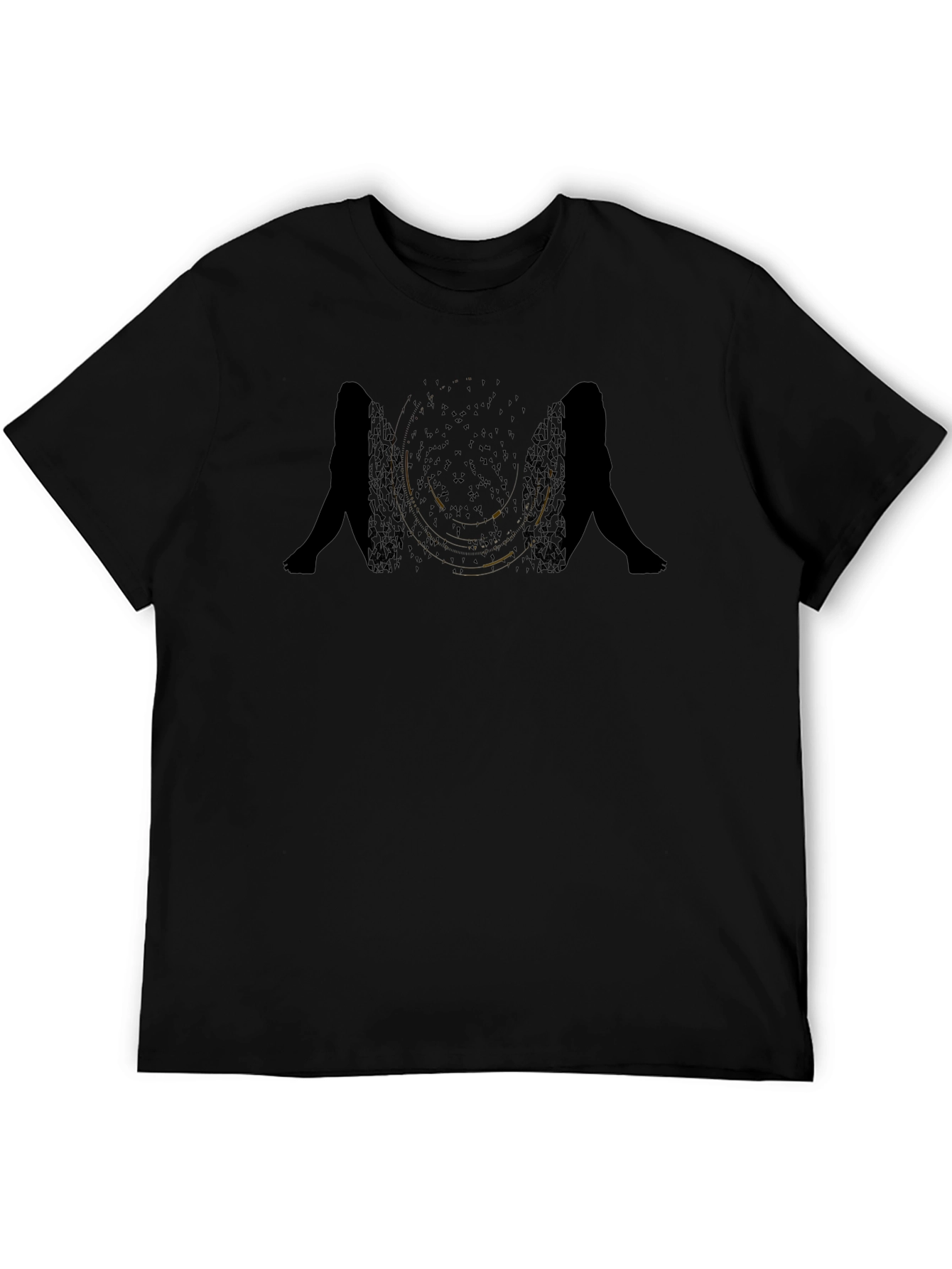 Abstract Silhouette Graphic Black T-Shirt