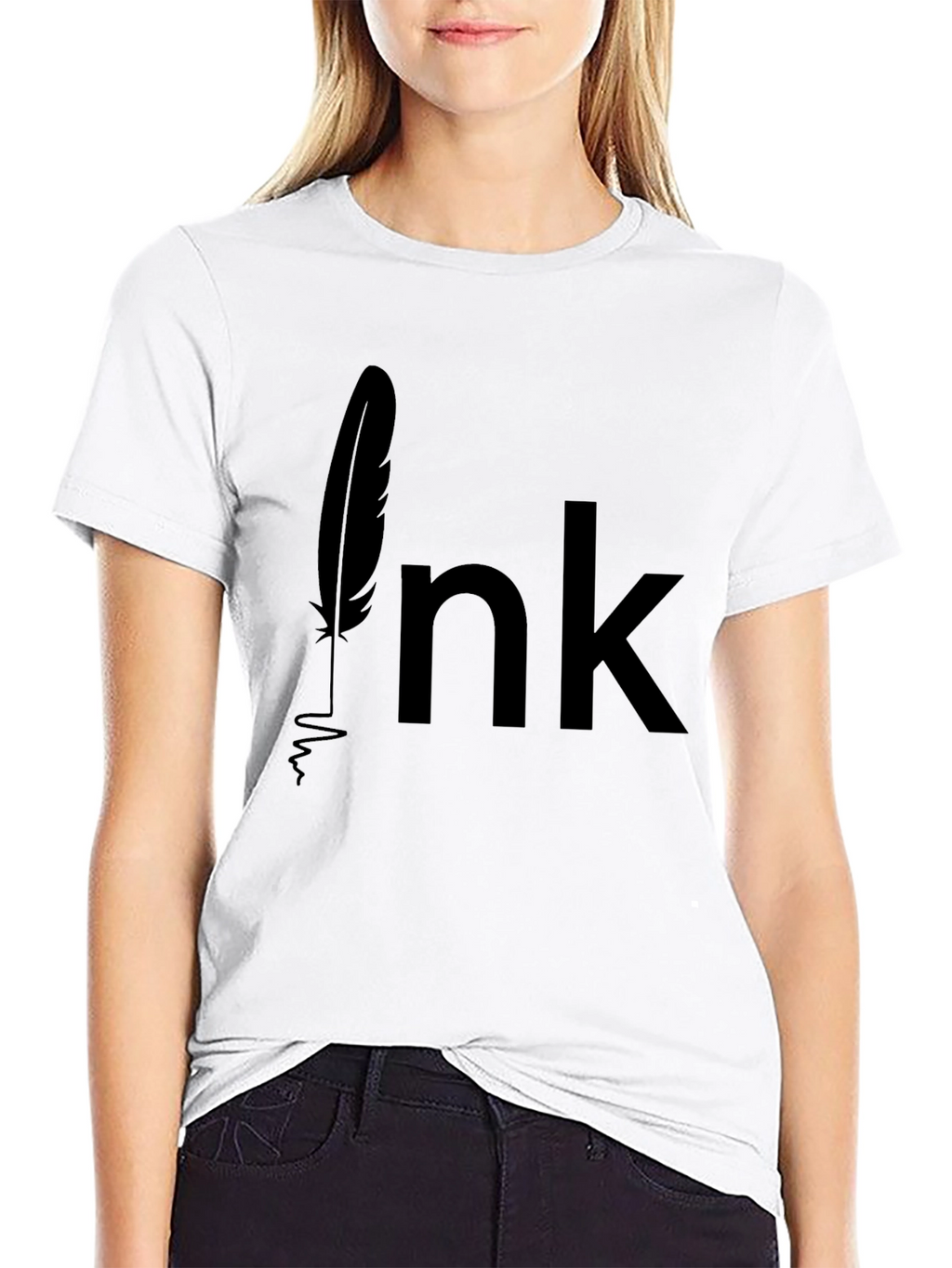 Ink Feather Graphic Tee - Black