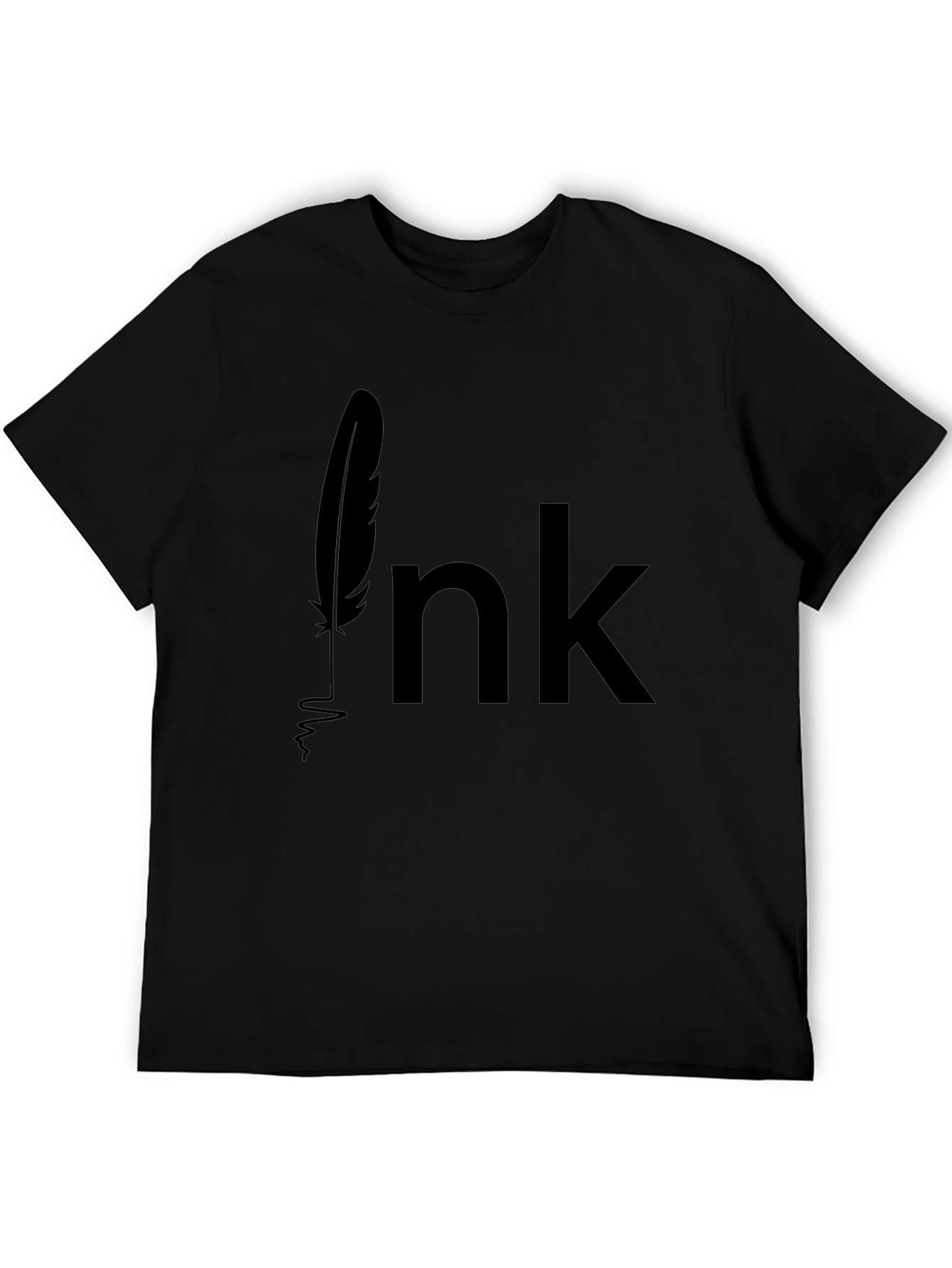 Ink Feather Graphic Tee - Black