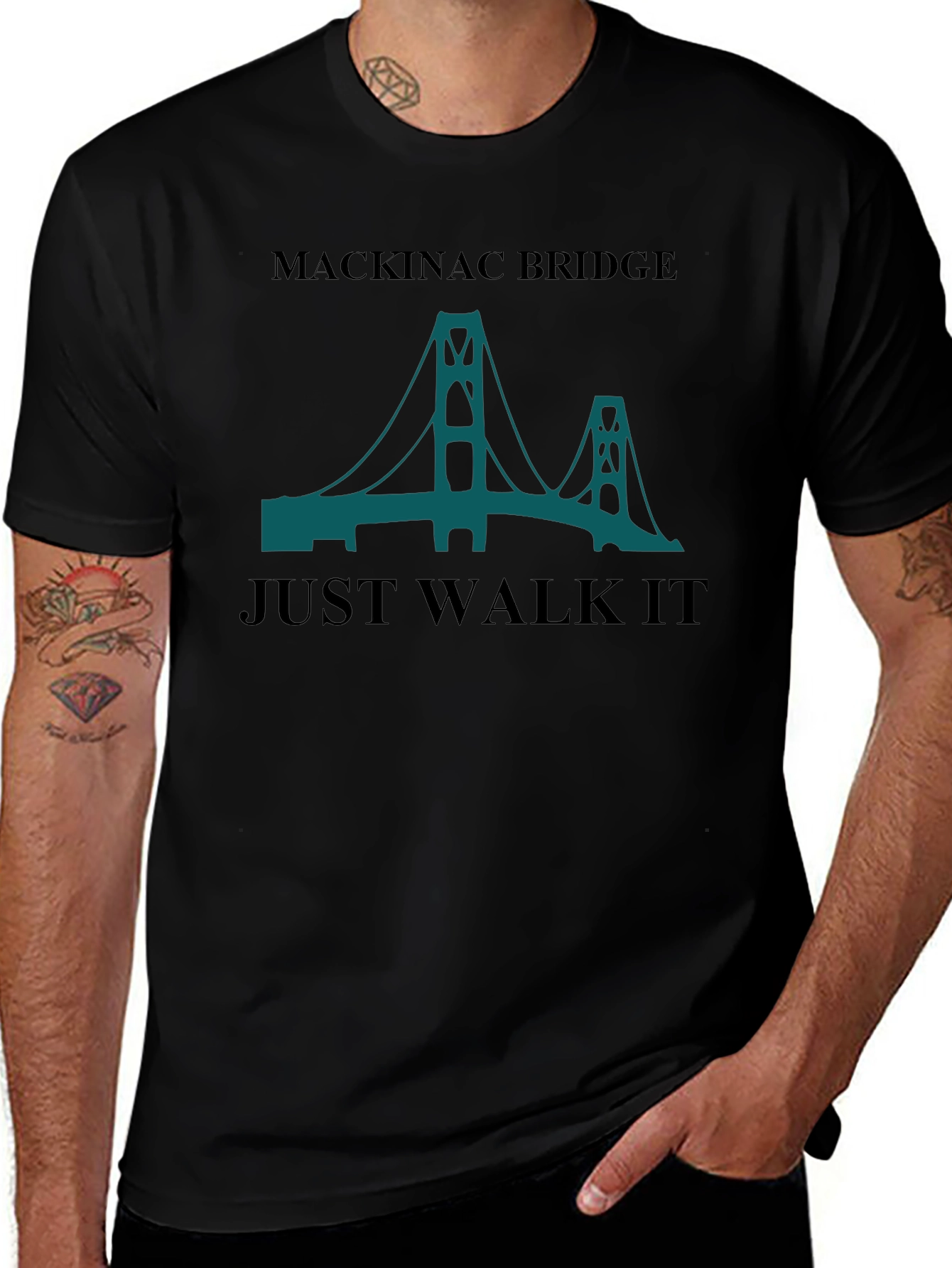 Mackinac Bridge T-Shirt - Just Walk It!