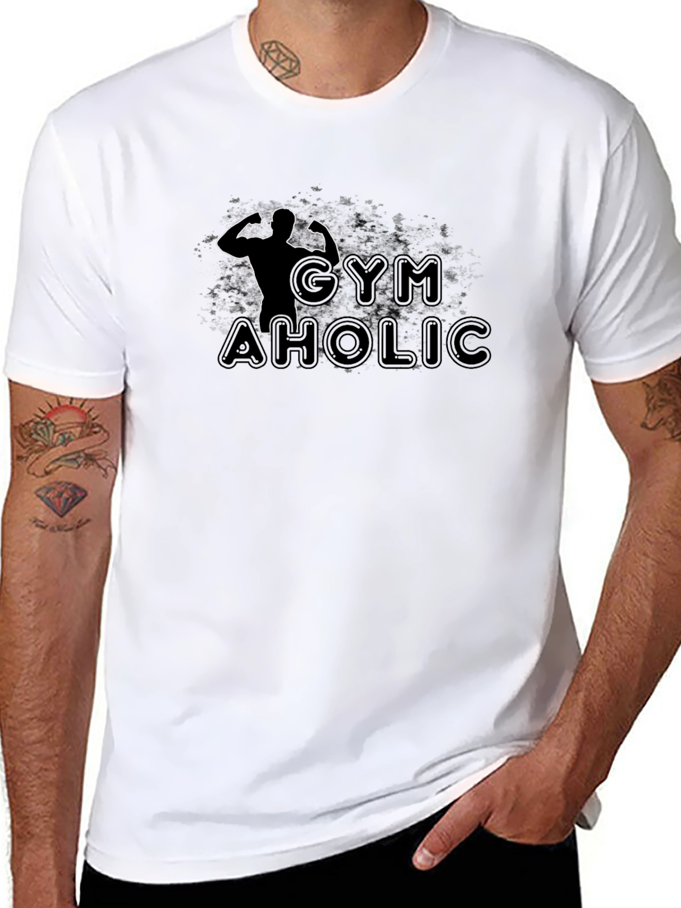 Gymaholic Black Graphic T-Shirt