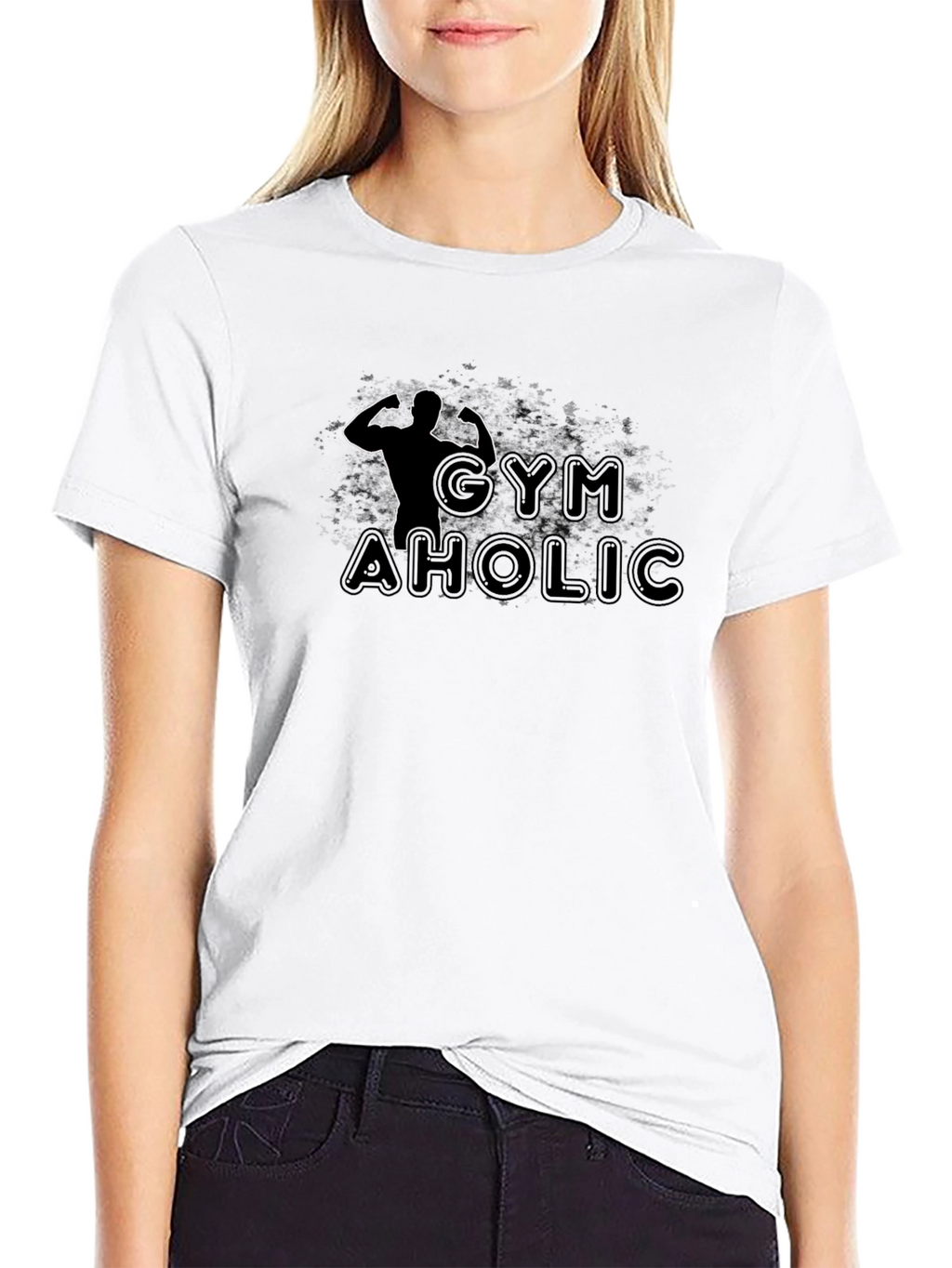 Gymaholic Black Graphic T-Shirt
