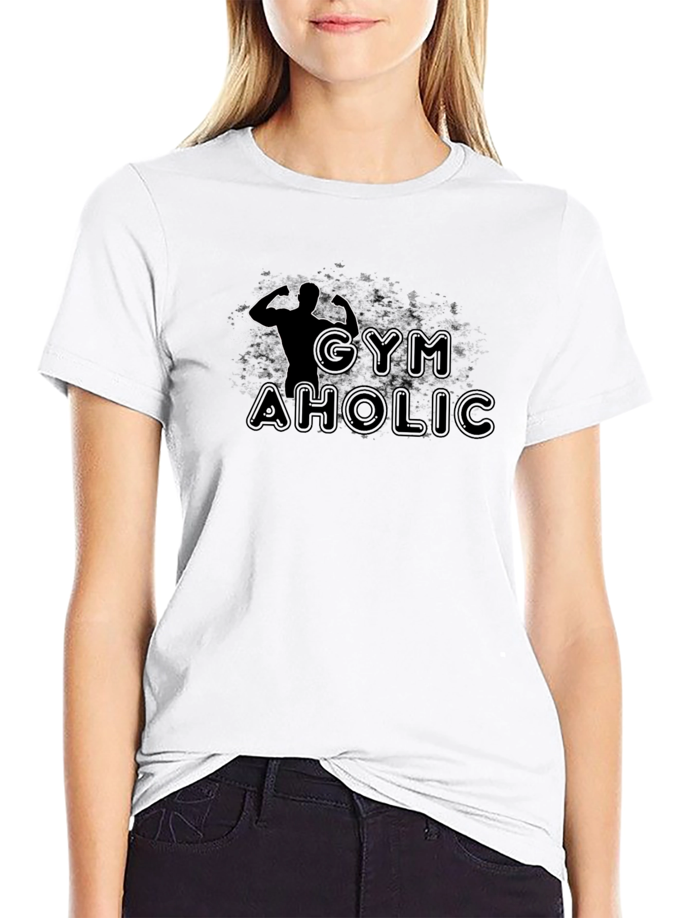 Gymaholic Black Graphic T-Shirt