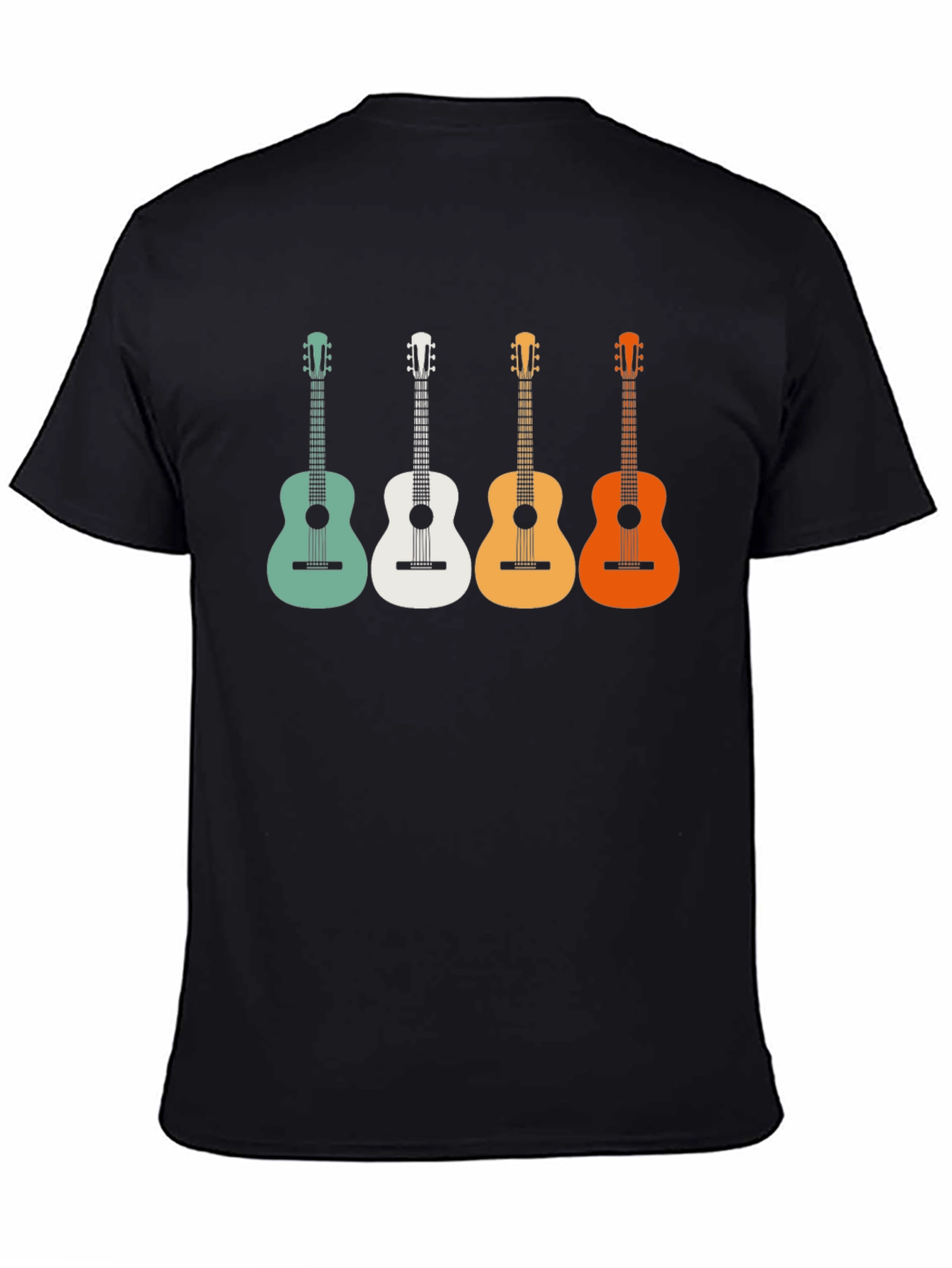Retro Guitar T-Shirt - Colorful Acoustic Design