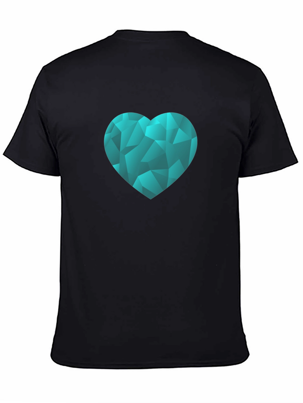 Geometric Heart Graphic Tee - Black
