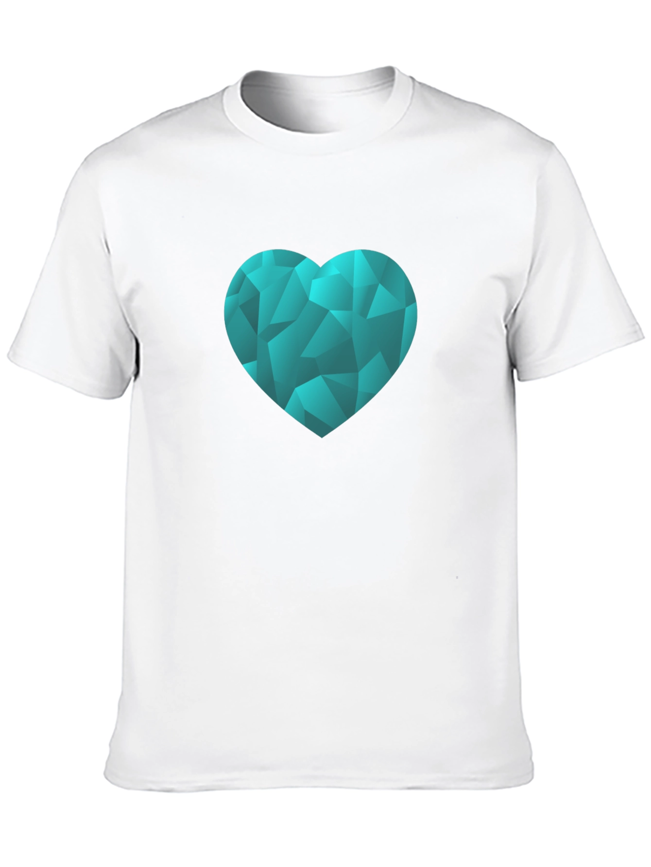 Geometric Heart Graphic Tee - Black