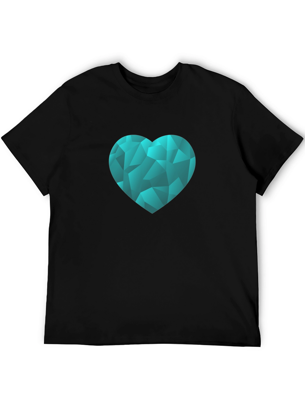 Geometric Heart Graphic Tee - Black