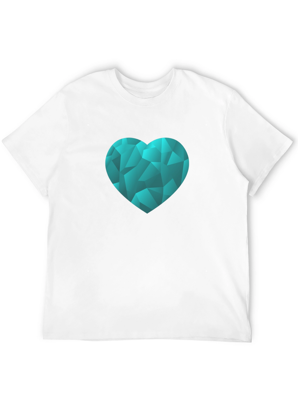 Geometric Heart Graphic Tee - Black