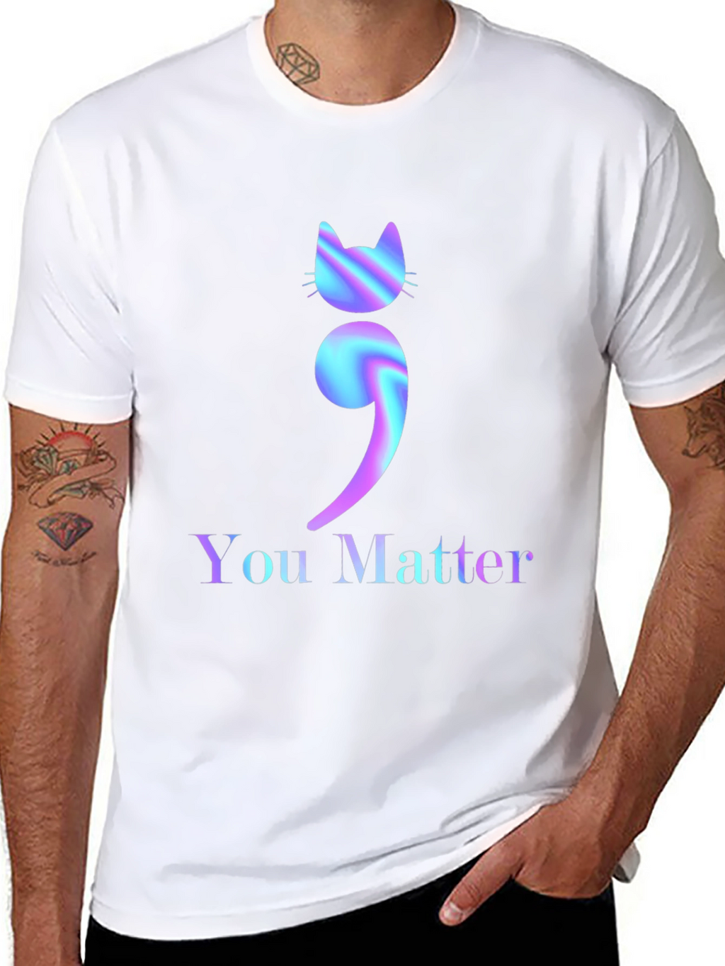 You Matter Cat Semicolon Graphic Tee