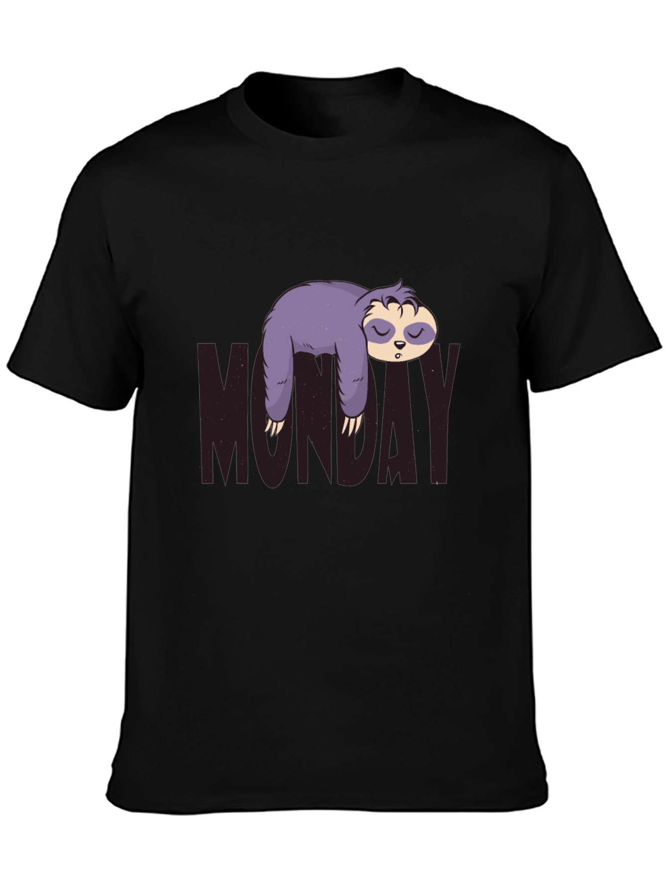 Monday Sloth Graphic Tee - Black Casual Shirt