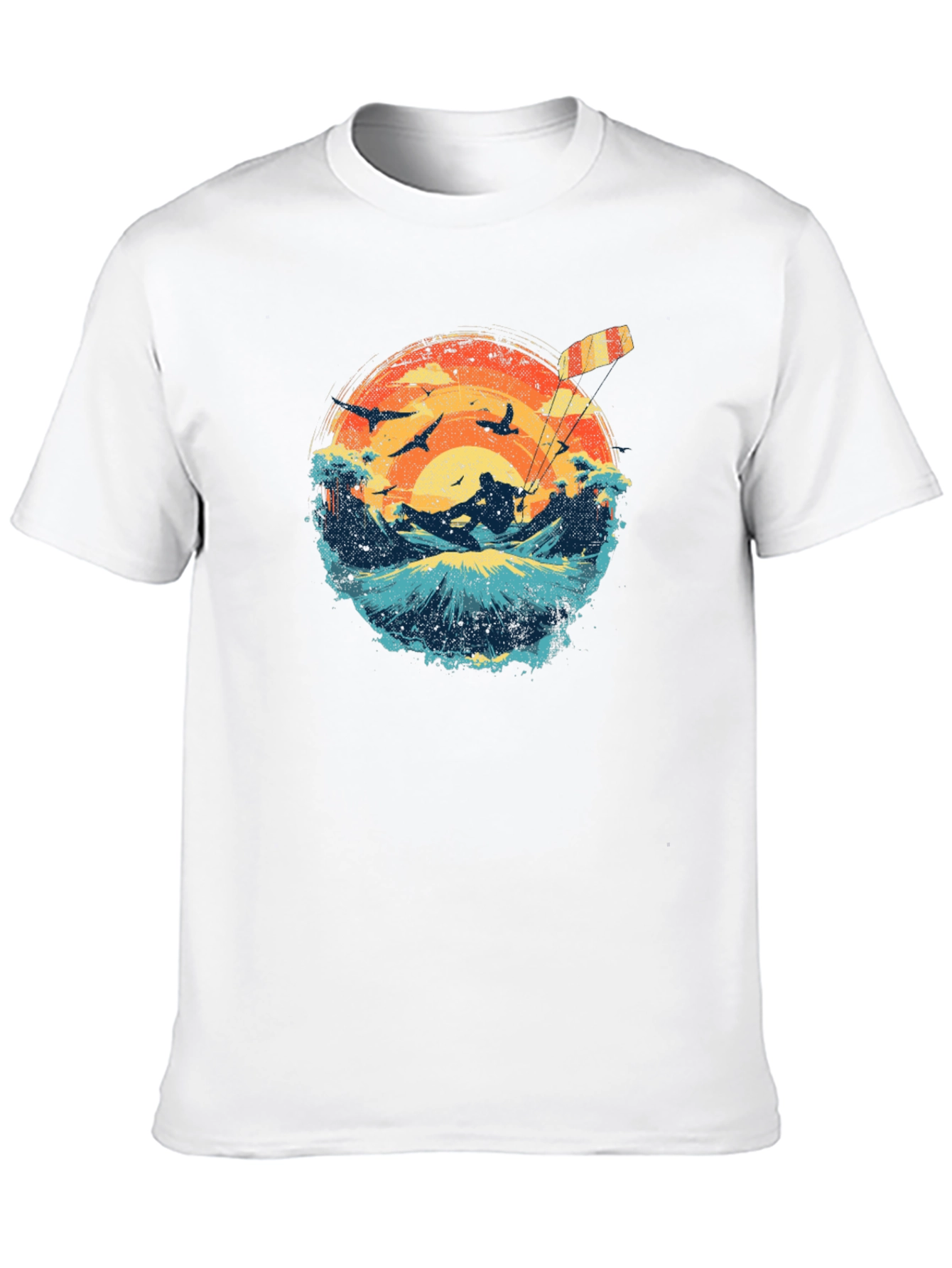 Kitesurfing Sunset Graphic Tee - Black