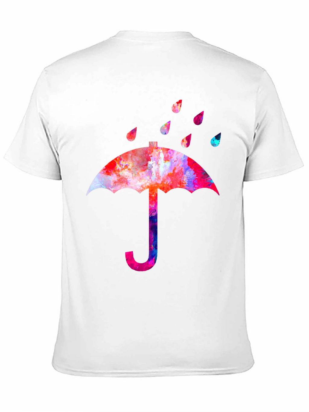 Watercolor Umbrella Black T-Shirt