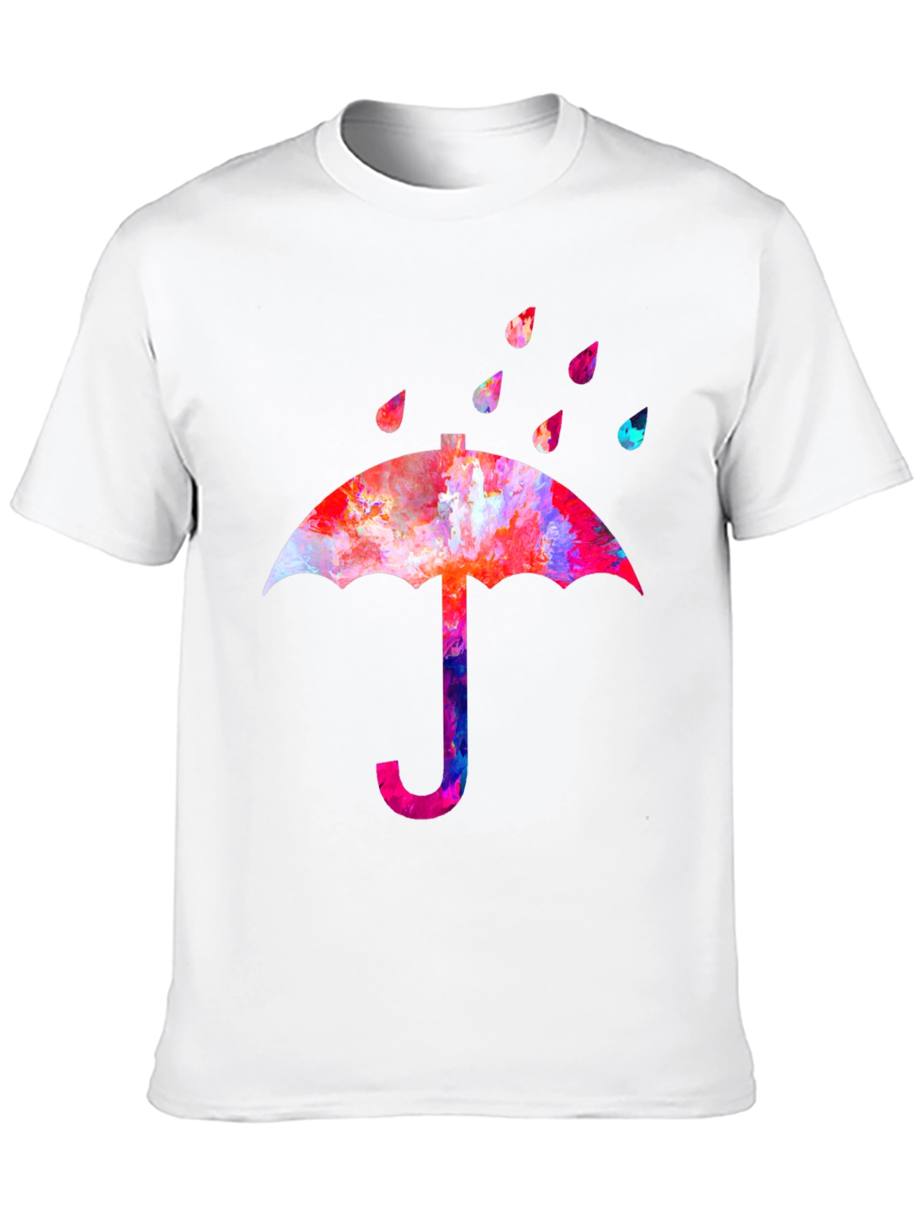 Watercolor Umbrella Black T-Shirt