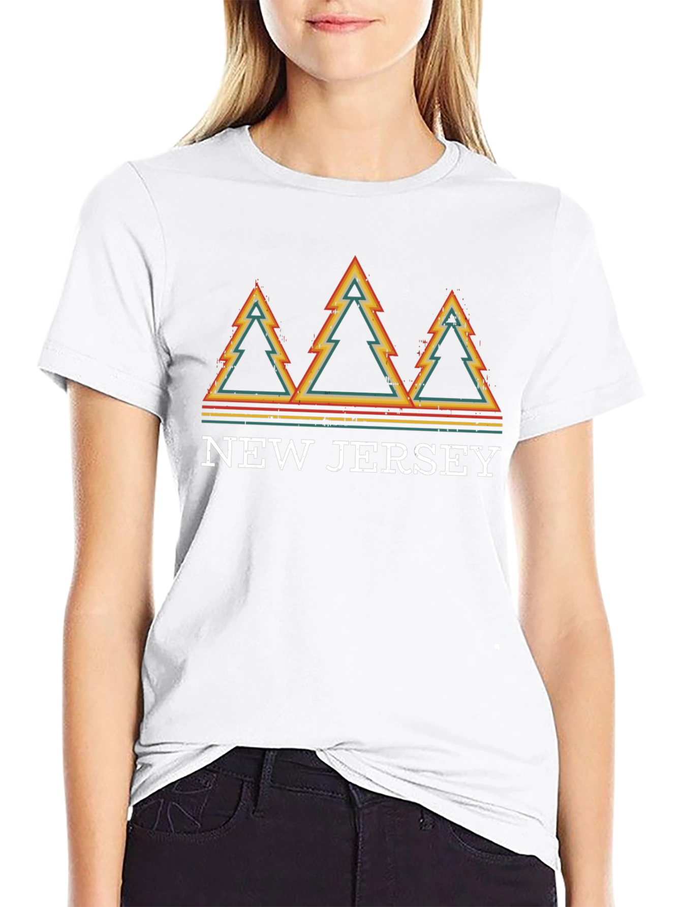 Retro New Jersey Trees Graphic T-Shirt