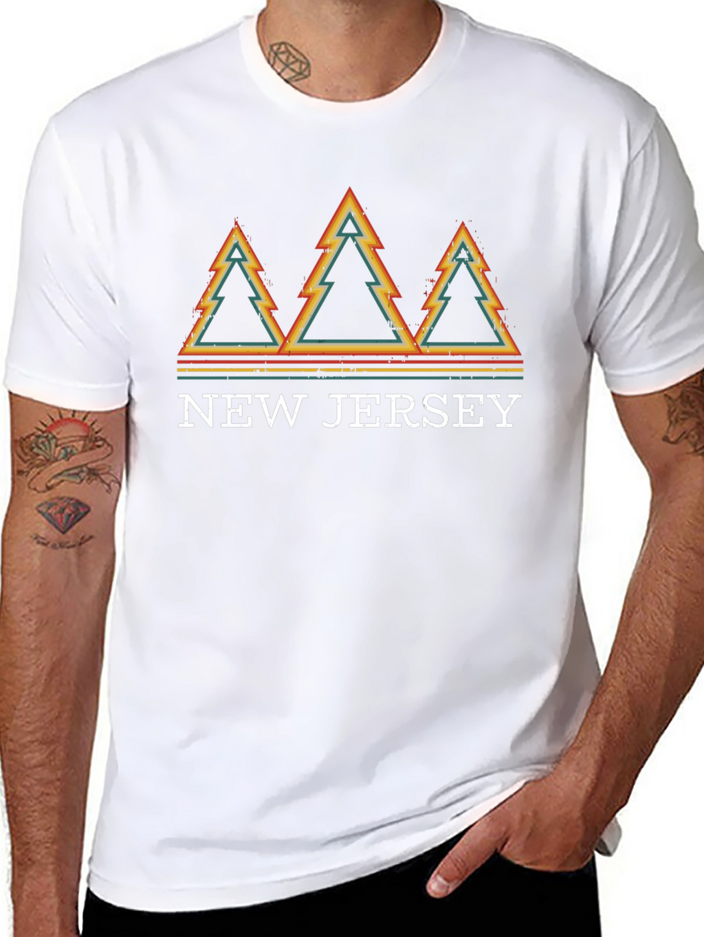 Retro New Jersey Trees Graphic T-Shirt