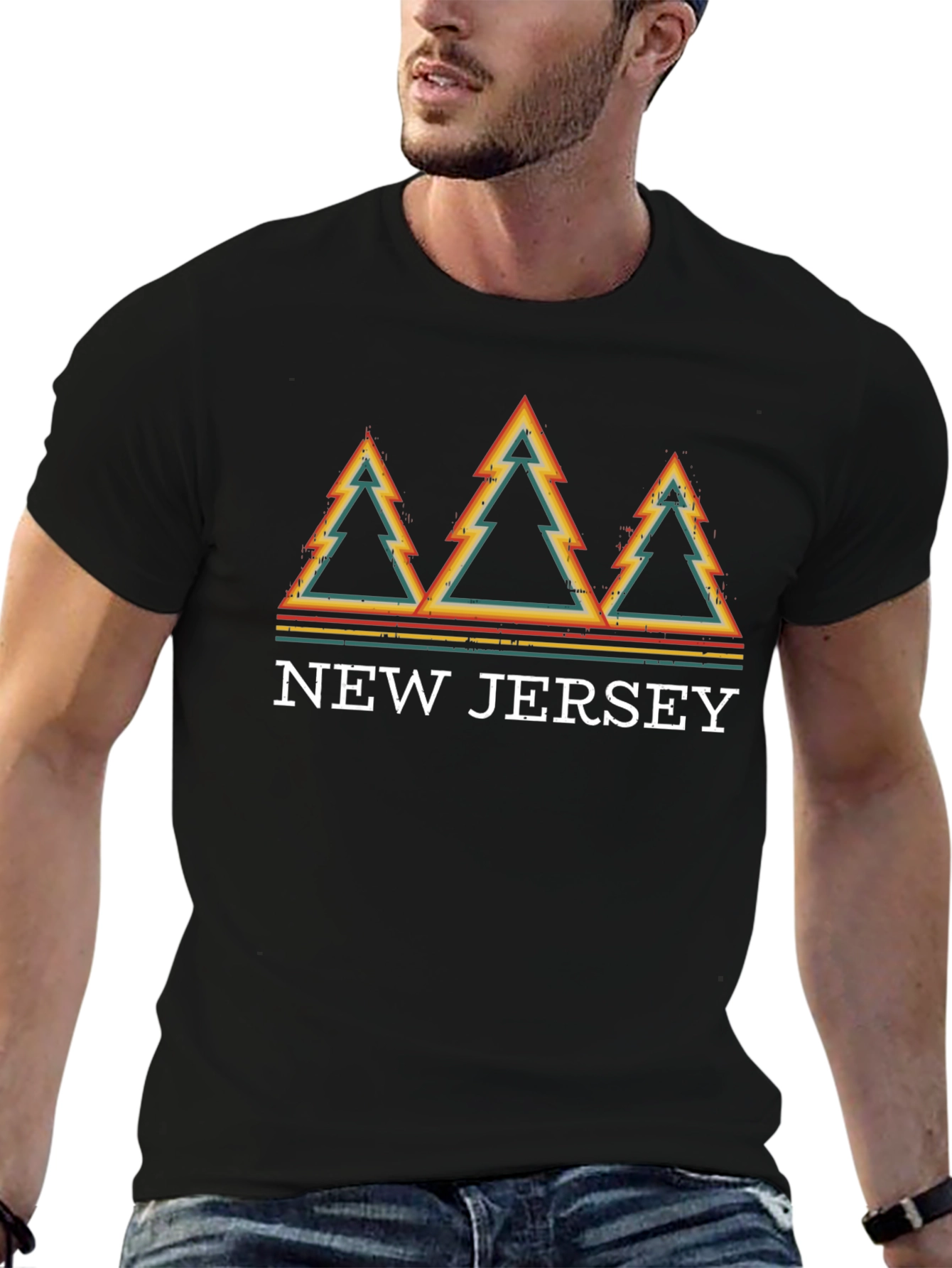Retro New Jersey Trees Graphic T-Shirt