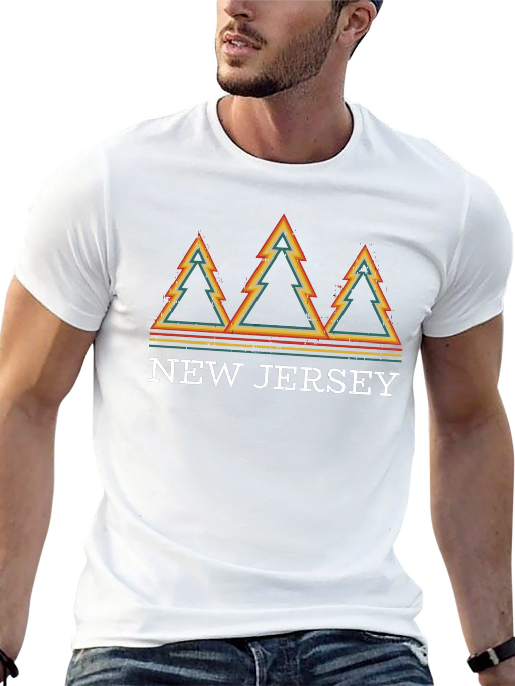 Retro New Jersey Trees Graphic T-Shirt