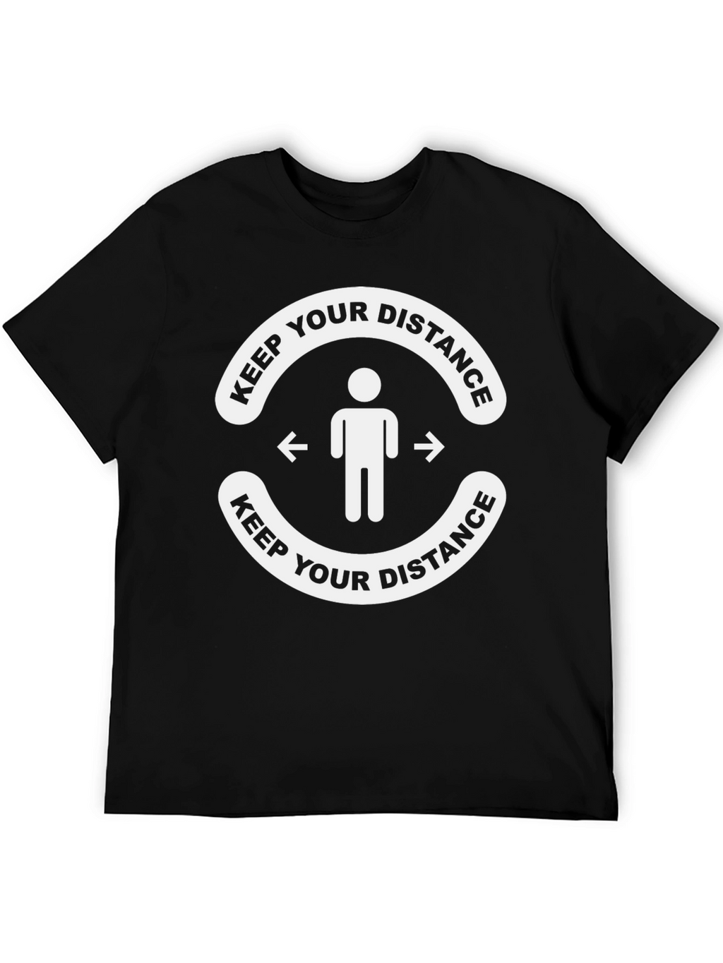 Keep Your Distance Graphic Tee - Black