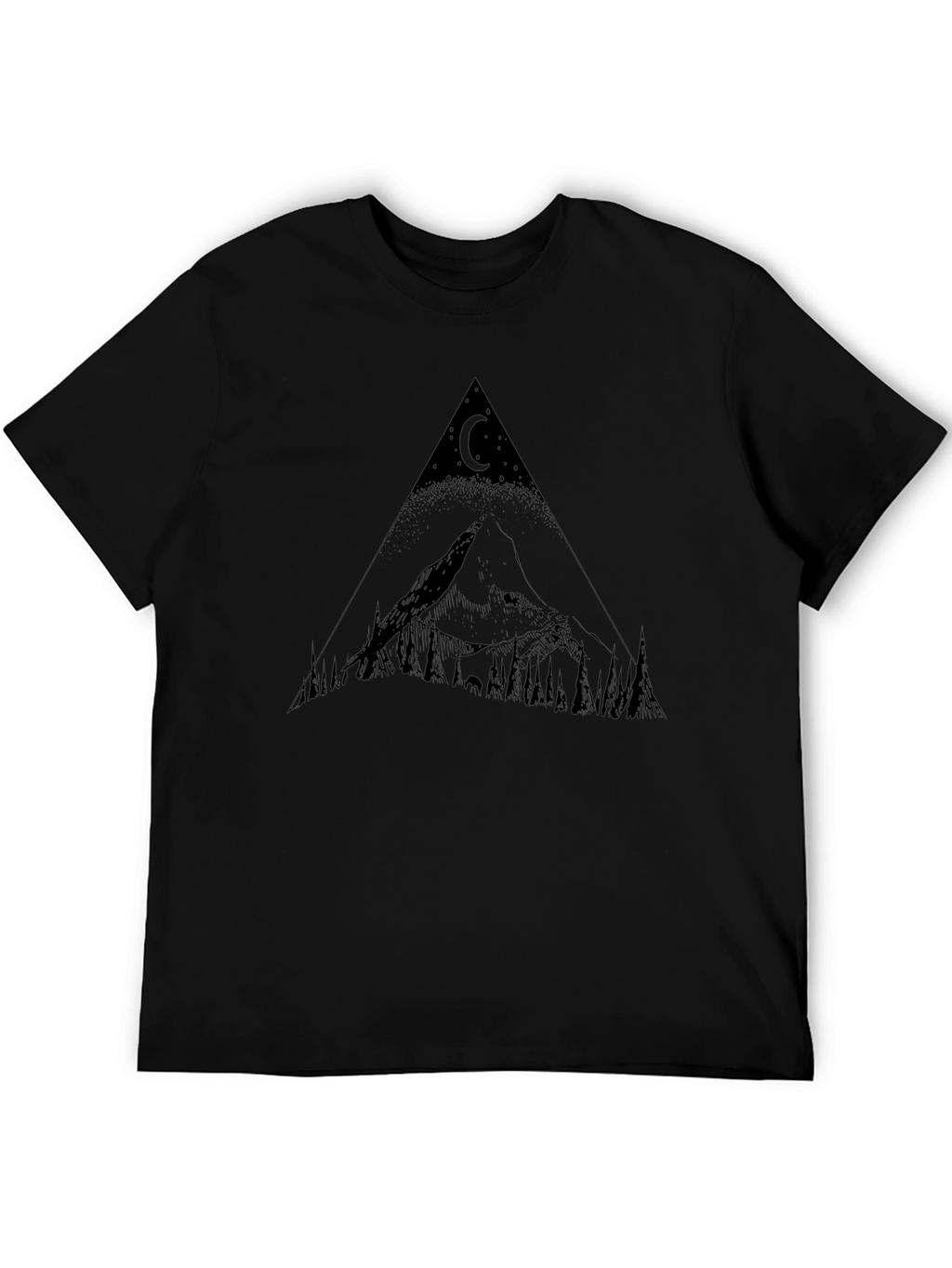 Mountain Moon Graphic Tee - Black