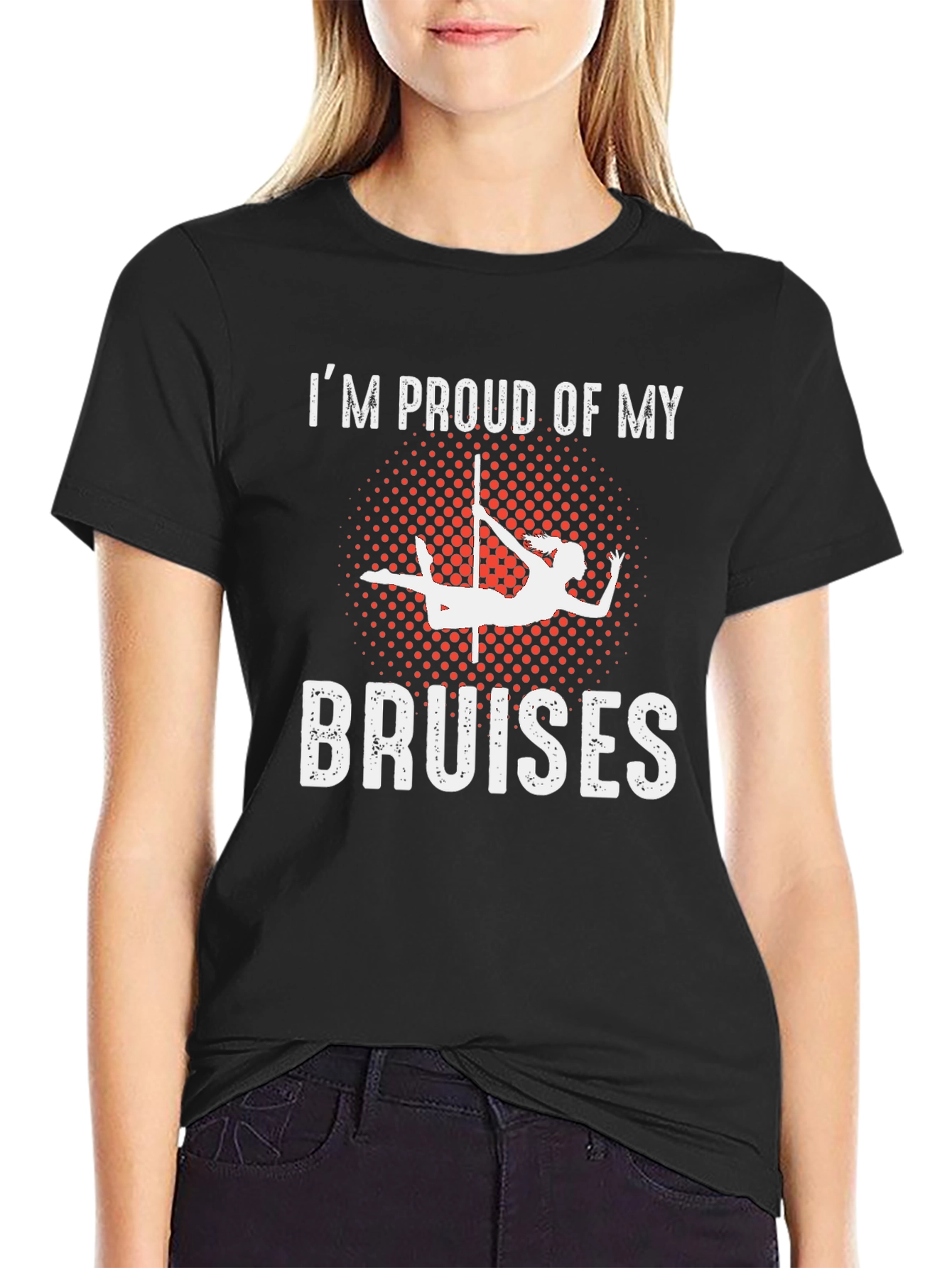 Proud of My Bruises Pole Dancing Black T-Shirt