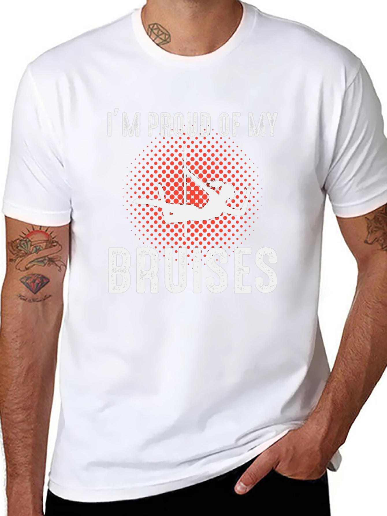 Proud of My Bruises Pole Dancing Black T-Shirt