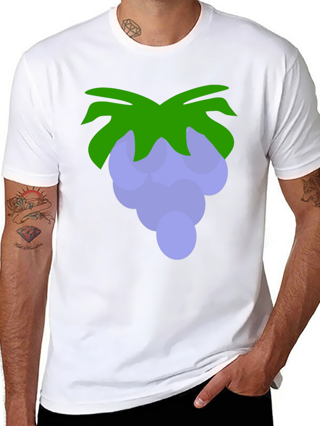 Grape Graphic Print T-Shirt - Black Cotton Tee