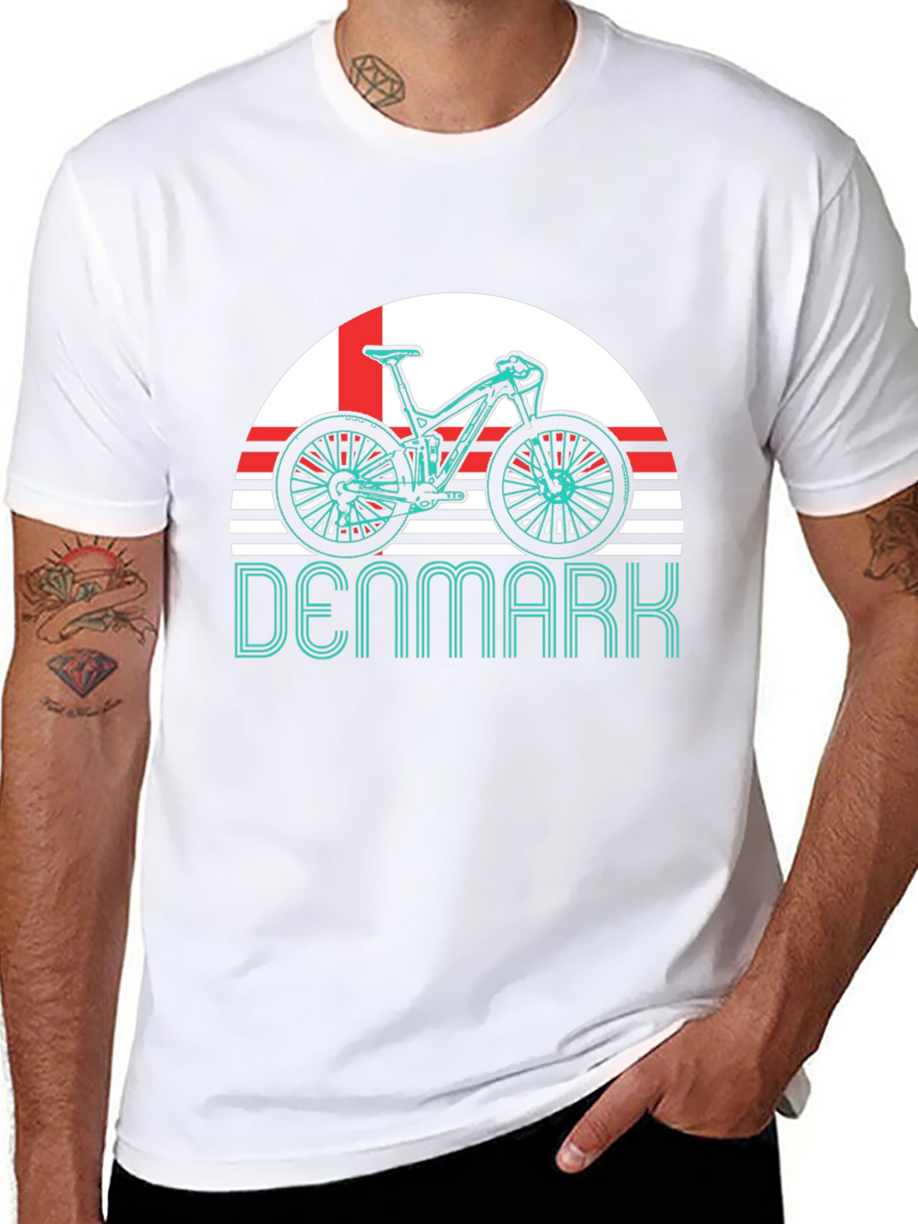 Denmark Bike T-Shirt - Mountain Biking Fan Tee