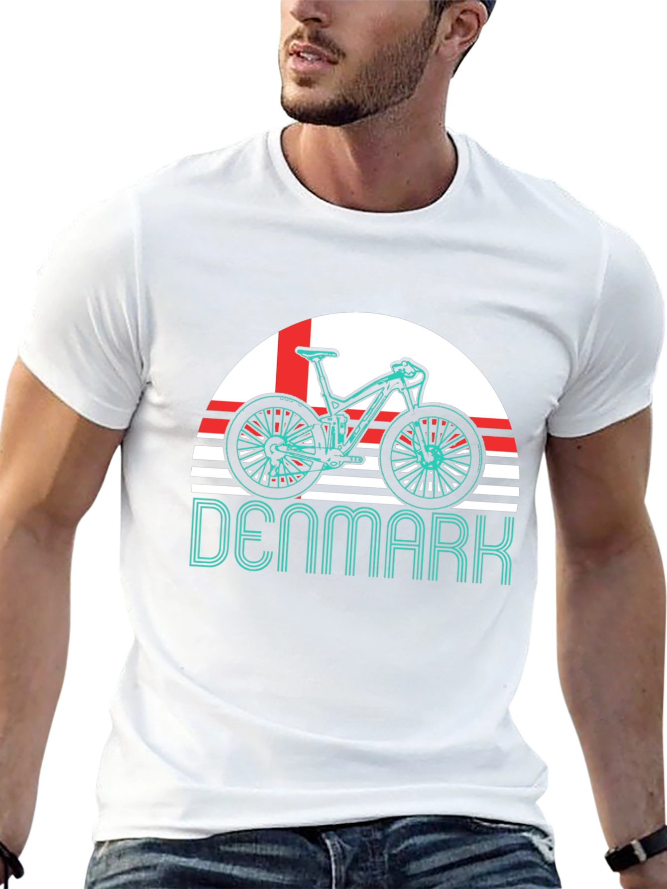 Denmark Bike T-Shirt - Mountain Biking Fan Tee
