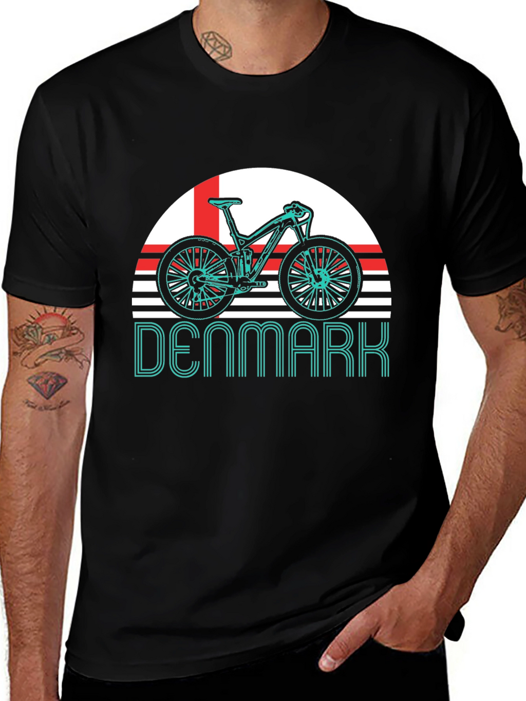 Denmark Bike T-Shirt - Mountain Biking Fan Tee