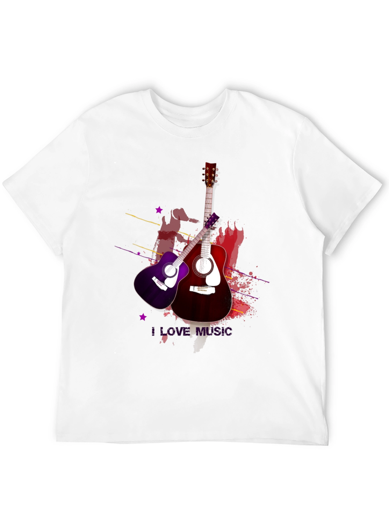 I Love Music Guitar T-Shirt