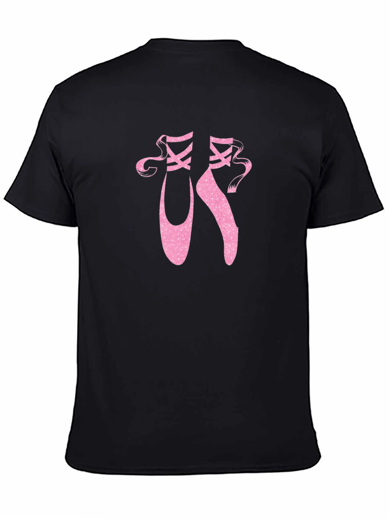 Ballet Shoes Graphic T-Shirt - Pink Pointe Shoes on Black Tee