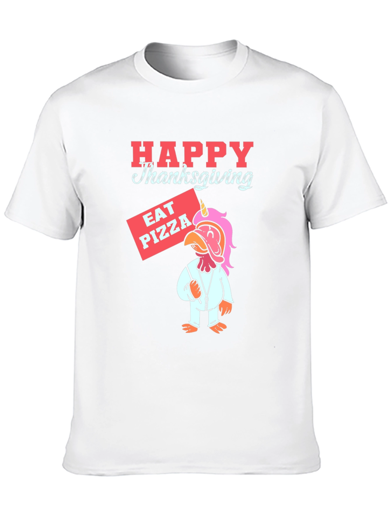 Happy Thanksgiving Pizza Turkey Unicorn T-Shirt