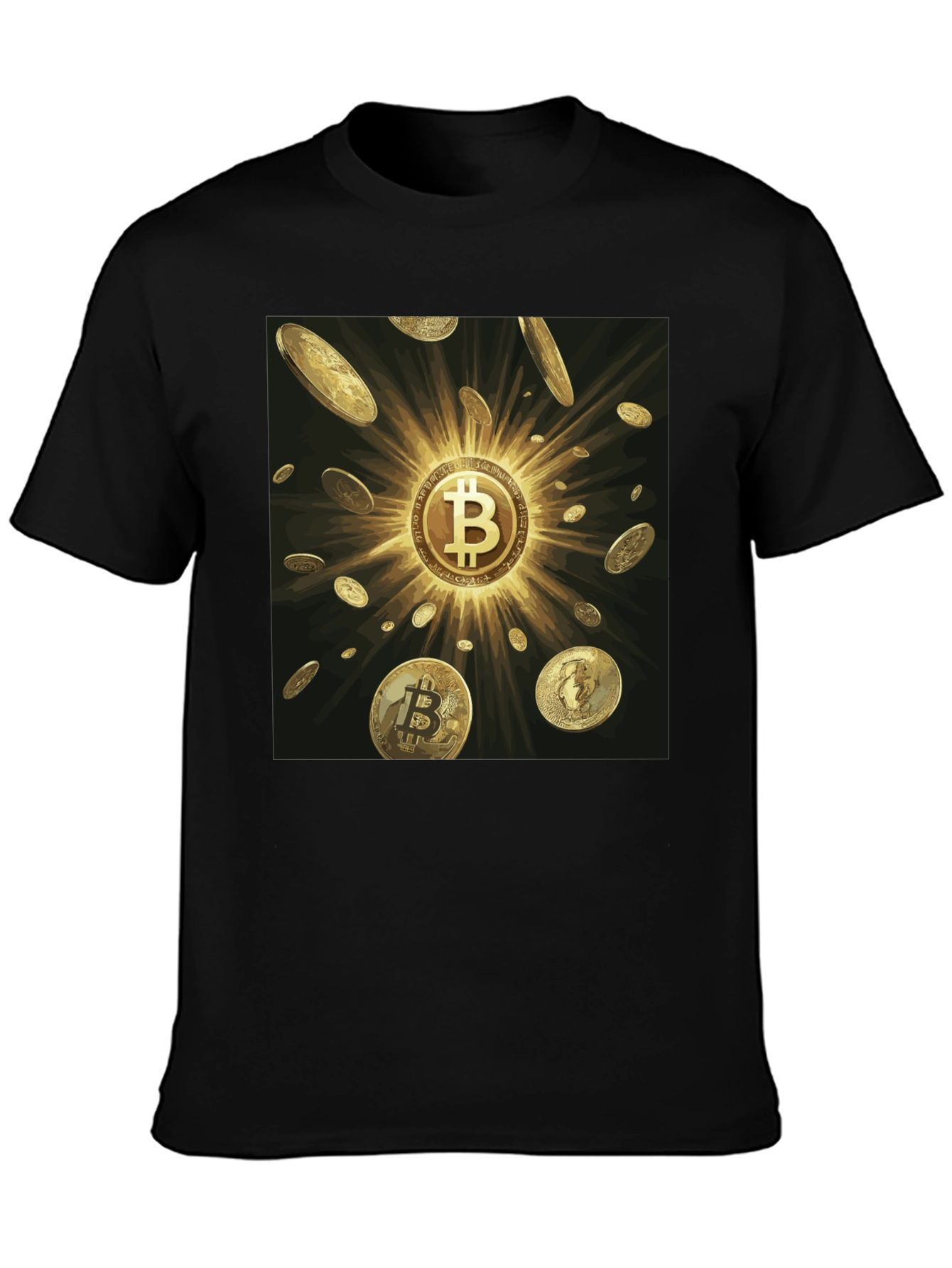 Bitcoin Golden Coins Black Tee