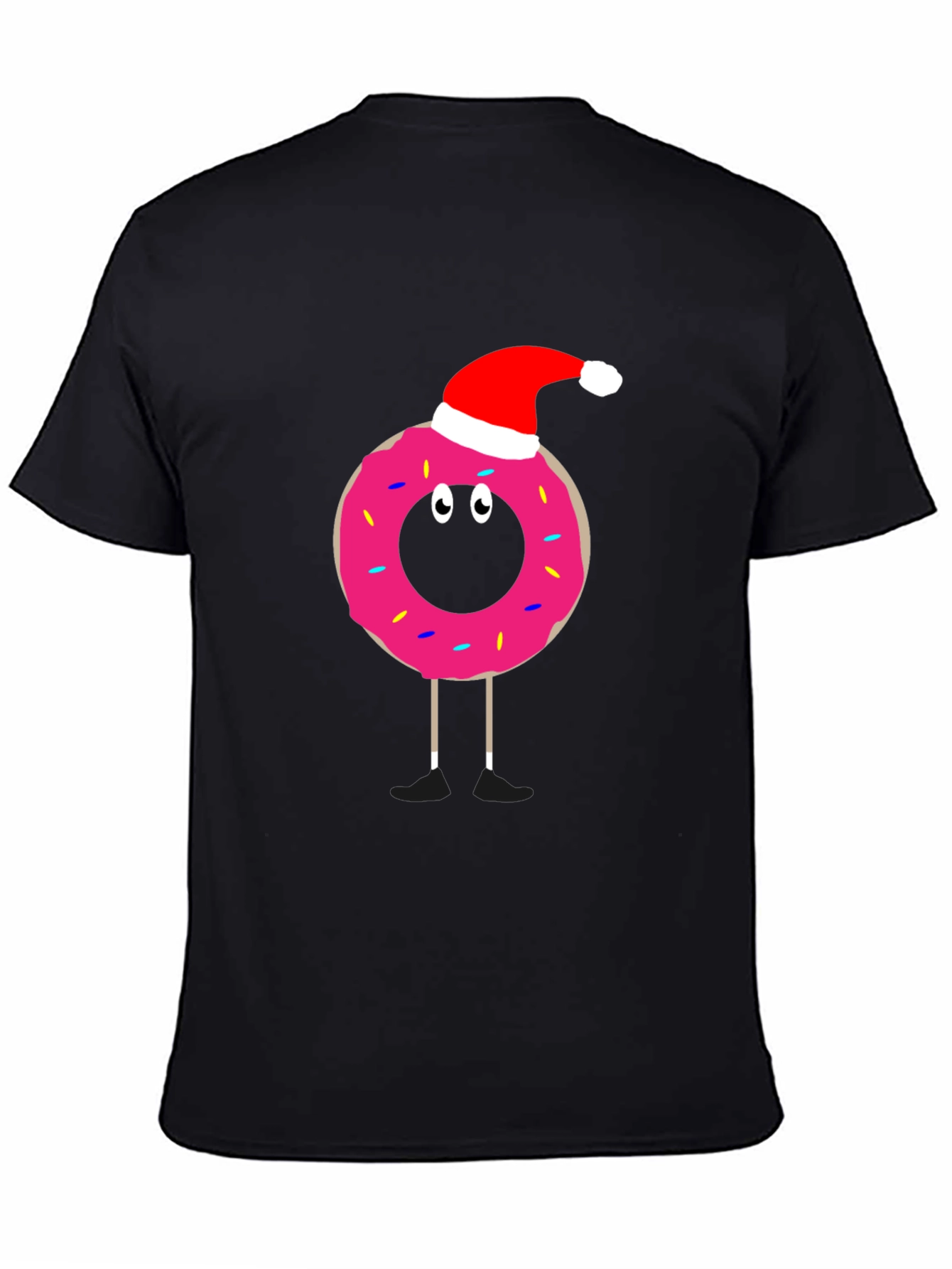 Festive Donut T-Shirt: Santa Hat Fun!
